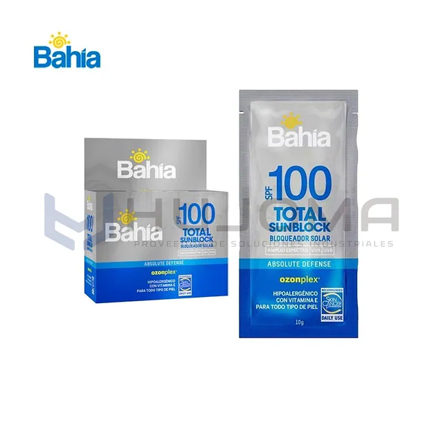 Bloqueador Bahía Total Sunblock SPF100 Sachet 10 gr