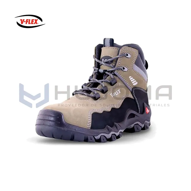 Botín de Seguridad V-Flex V17 Nobuck Gris-Negro