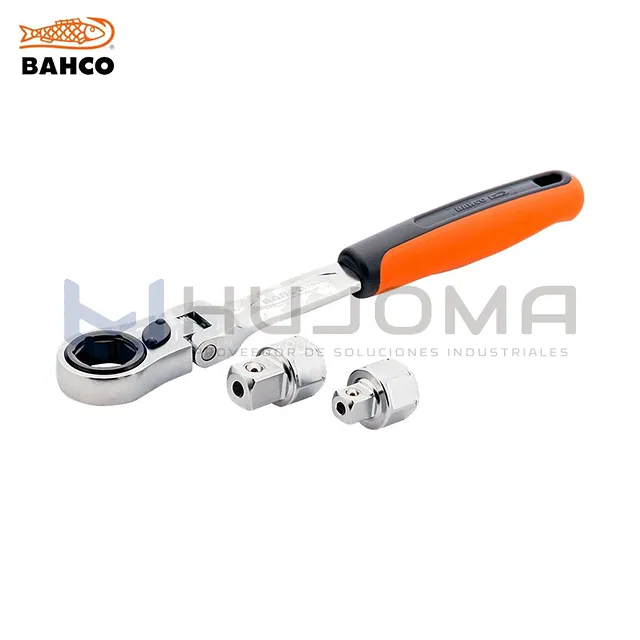 Carraca Pasante con 2 Adaptadores 3/8" y 1/2" Bahco S140T-R