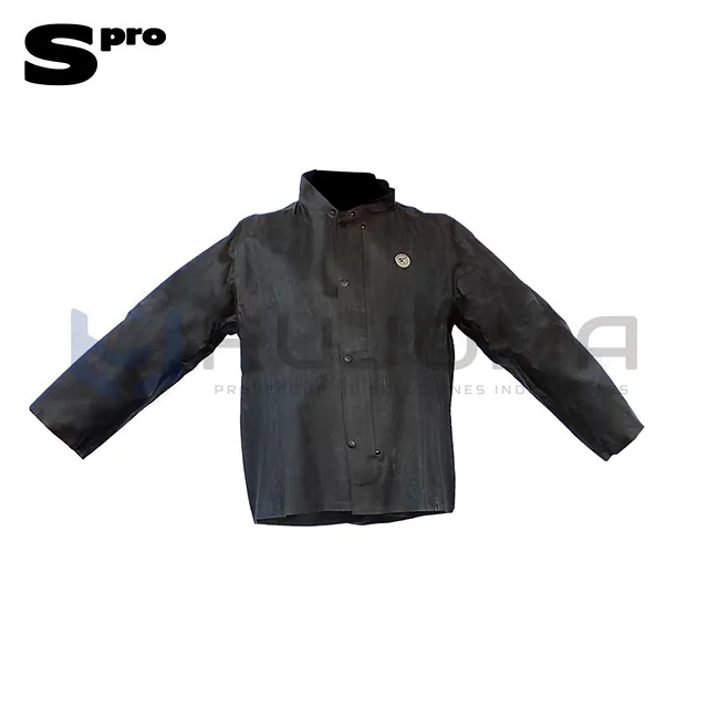Casaca Impermeable de Tela Enjebada Negra Spro