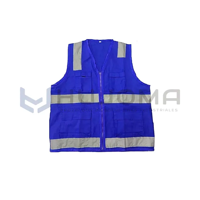 Chaleco de seguridad drill modelo H azul eléctrico con cinta reflectiva