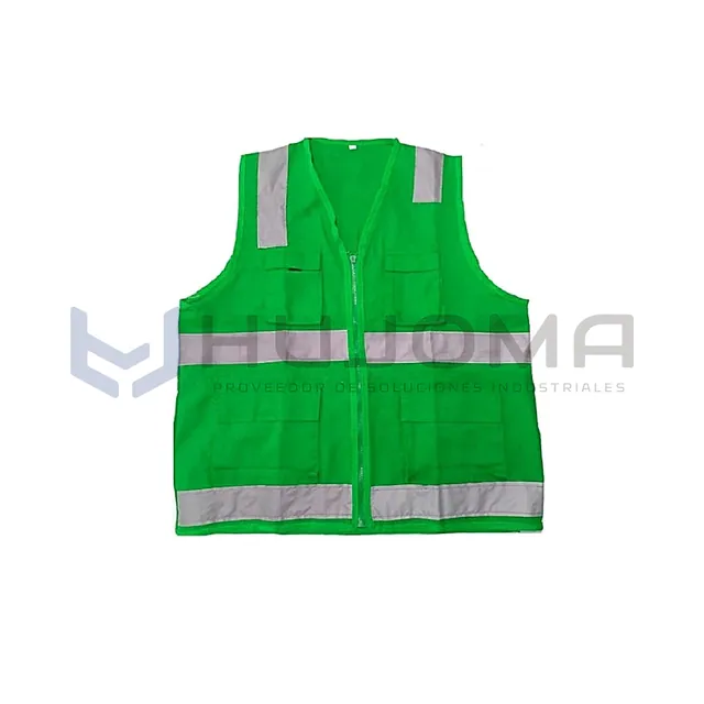 Chaleco de seguridad drill modelo H verde perico con cinta reflectiva