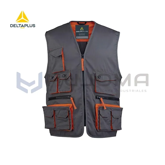 Chaleco de Trabajo Multibolsillos M2GIL Gris-Naranja Delta Plus