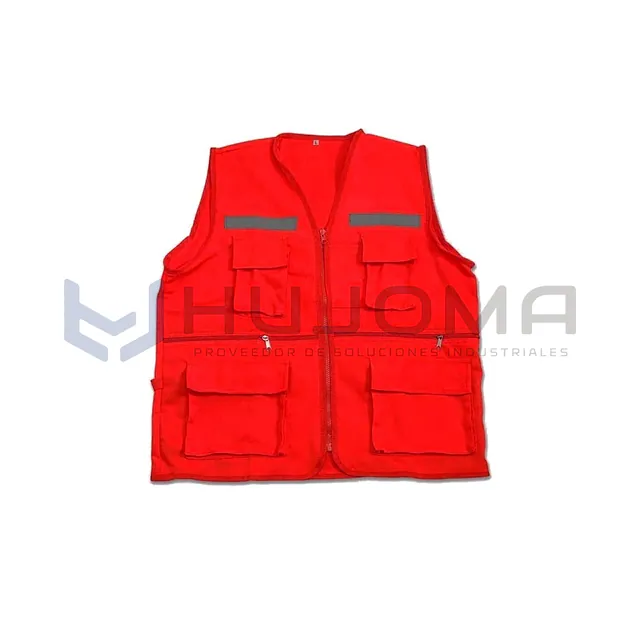 Chaleco drill modelo Reportero color rojo