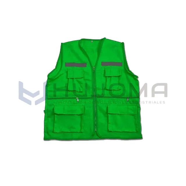 Chaleco drill modelo Reportero color verde perico