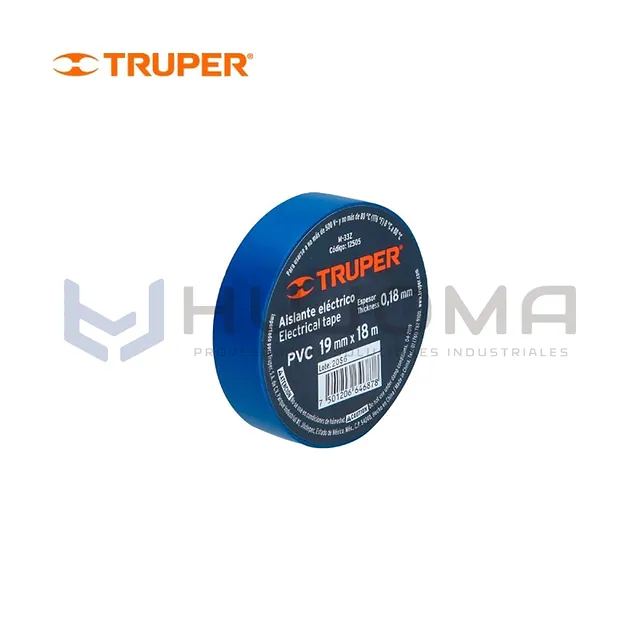 Cinta Aislante Azul 18 m x 19 mm Truper 12505