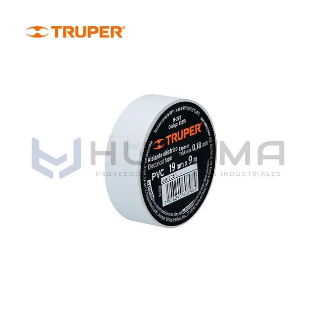 Cinta Aislante Blanca 9 m x 19 mm Truper 13515