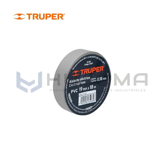 Cinta Aislante Gris 18 m x 19 mm Truper 12507
