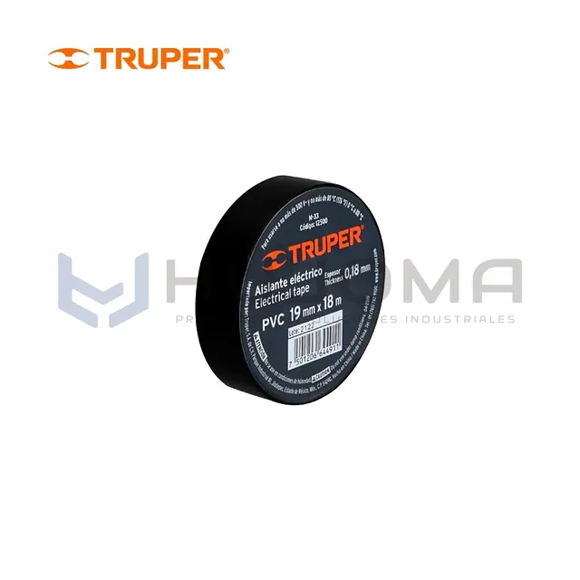 Cinta Aislante Negra 18 m x 19 mm Truper 12500