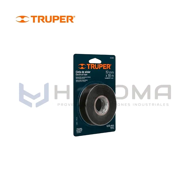 Cinta Aislante Negra en Blíster 18 m x 19 mm Truper 12499