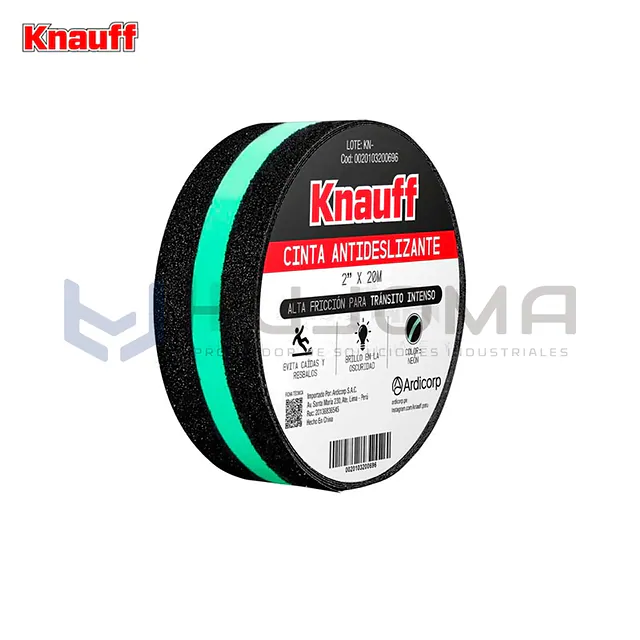 Cinta Antideslizante Negro-Fotoluminiscente 2"x20m Knauff