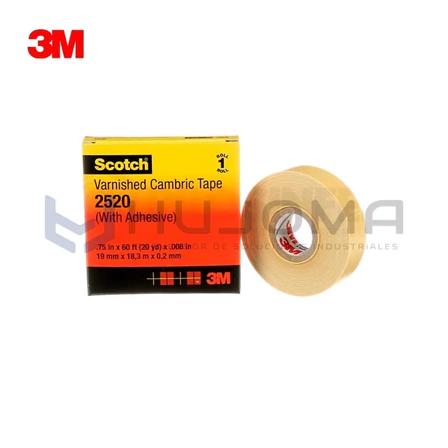 Cinta Cambric Barnizado 3M Scotch 2520 con Adhesivo 19 mm x 18.3 m
