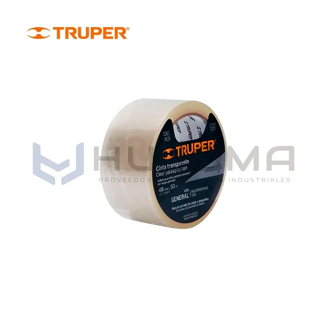 Cinta de Embalaje Transparente 48 mm x 50 m Truper 12555