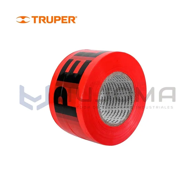 Cinta de Seguridad Peligro Roja 75 mm x 305 m Truper 12585