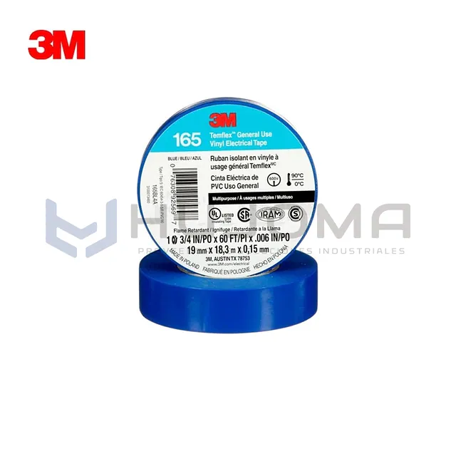 Cinta Eléctrica 3M Temflex 165, Azul