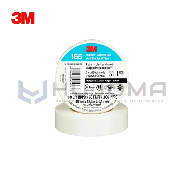Cinta Eléctrica 3M Temflex 165, Blanco