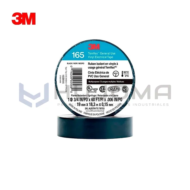 Cinta Eléctrica 3M Temflex 165, Negro