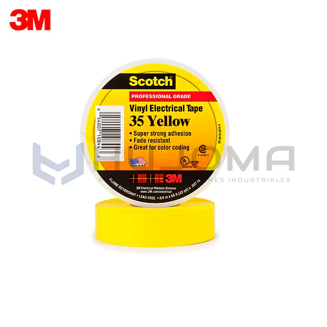 Cinta Eléctrica de Vinilo 3M Scotch 35, Amarillo