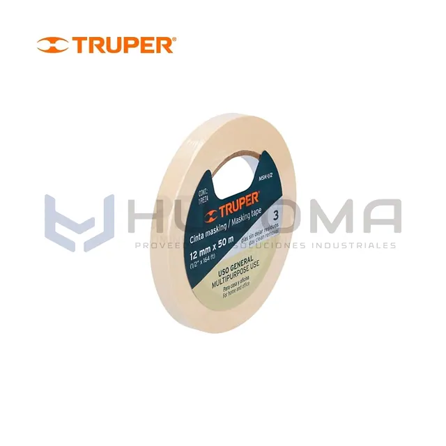 Cinta Masking Tape 1/2" x 50 m Truper 12589