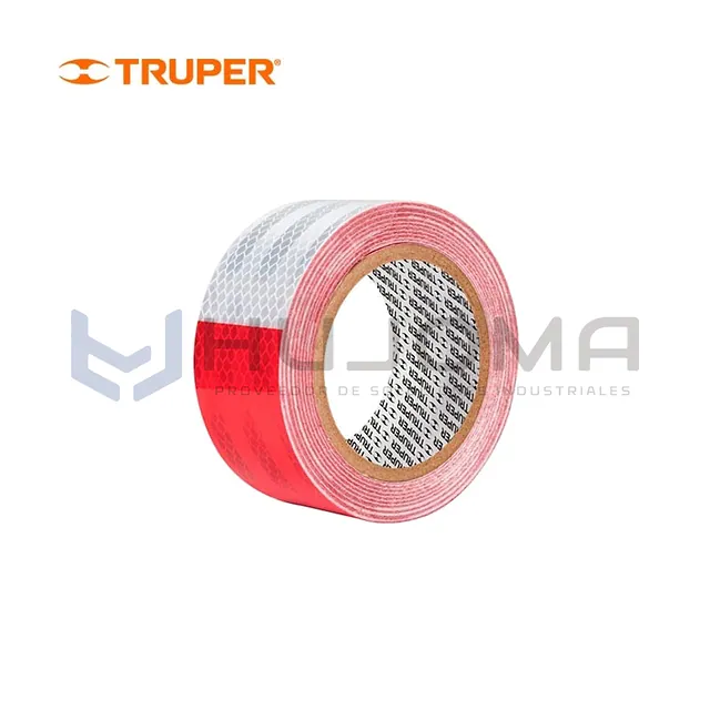 Cinta reflectiva de PVC 9 m x 2" Truper 101683