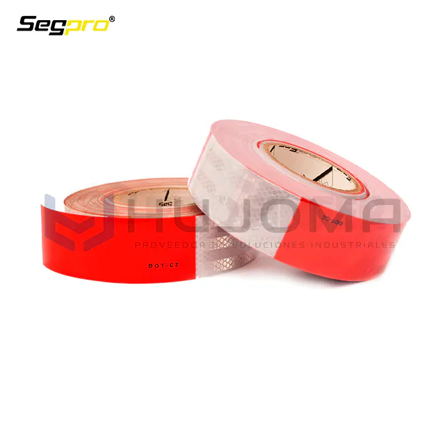 Cinta Reflectiva Vehicular Roja y Blanca 2" Segpro CREROBL