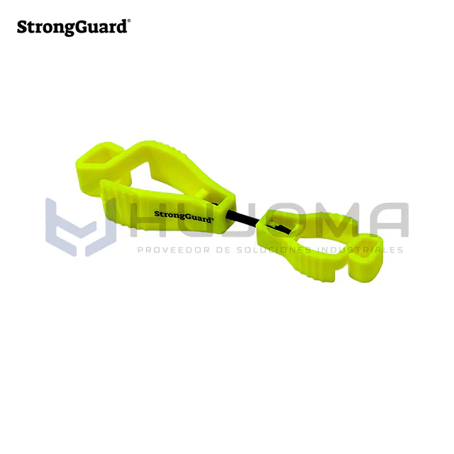 Clip Pinza Porta Guantes Amarillo Flúor StrongGuard