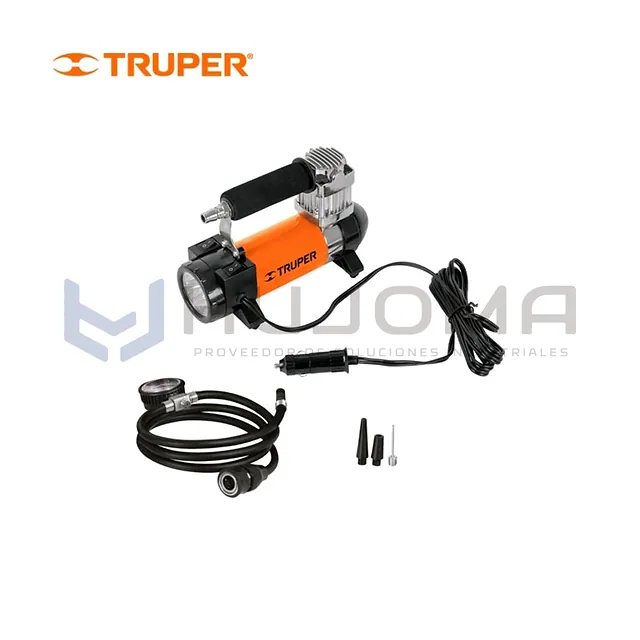 Compresor de Aire Portátil 12 V con Linterna LED Truper COMP-12