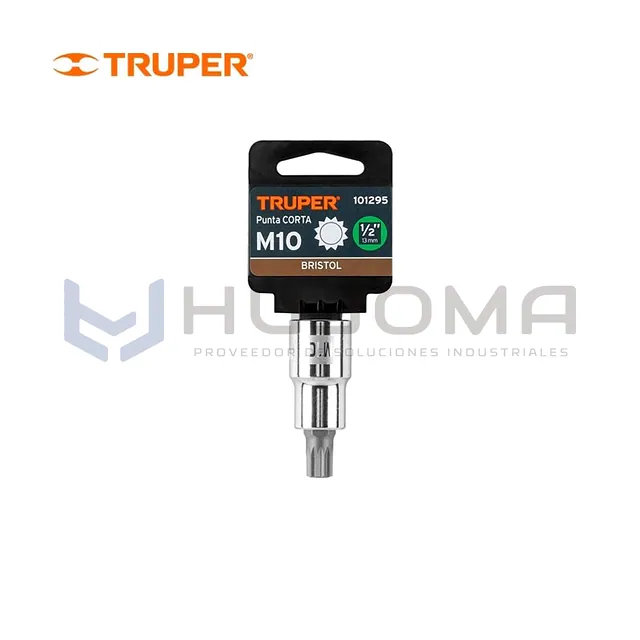 Dado de Punta Corta Bristol M10 encaste 1/2" Truper 101295