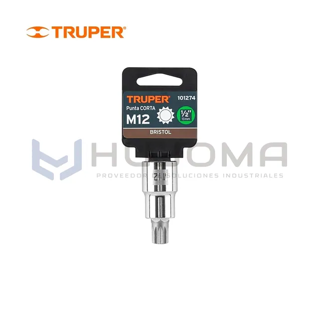Dado de Punta Corta Bristol M12 encaste 1/2" Truper 101274