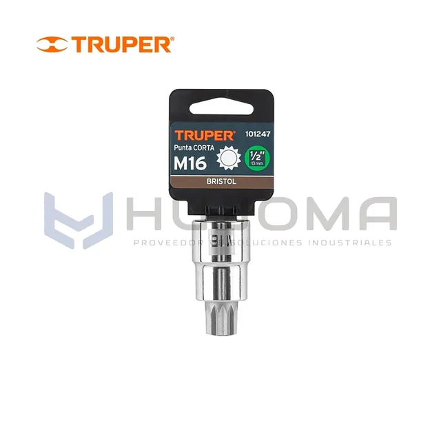Dado de Punta Corta Bristol M16 encaste 1/2" Truper 101247