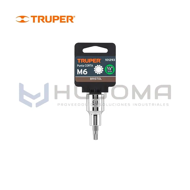 Dado de Punta Corta Bristol M6 encaste 1/2" Truper 101293