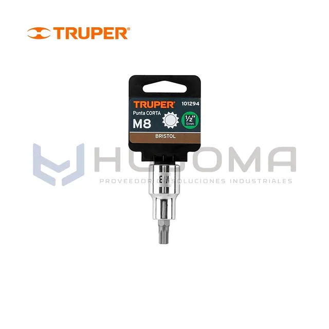 Dado de Punta Corta Bristol M8 encaste 1/2" Truper 101294