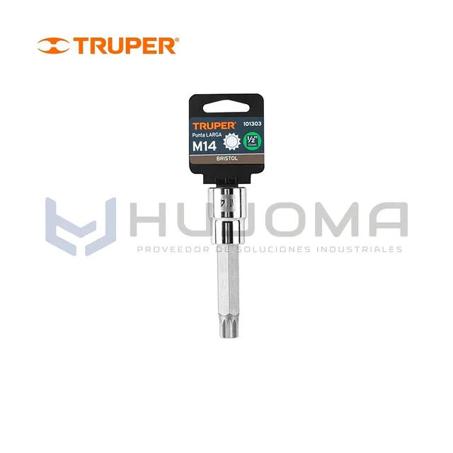 Dado de Punta Larga Bristol M14 encaste 1/2" Truper 101303