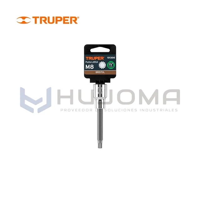 Dado de Punta Larga Bristol M8 encaste 1/2" Truper 101300