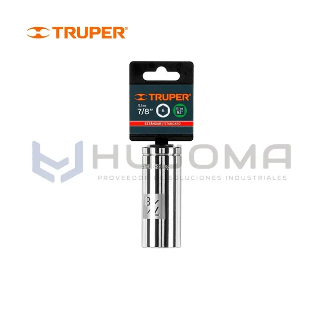 Dado largo 7/8" cuadro 1/2" 6 puntas Truper D-1228-HL