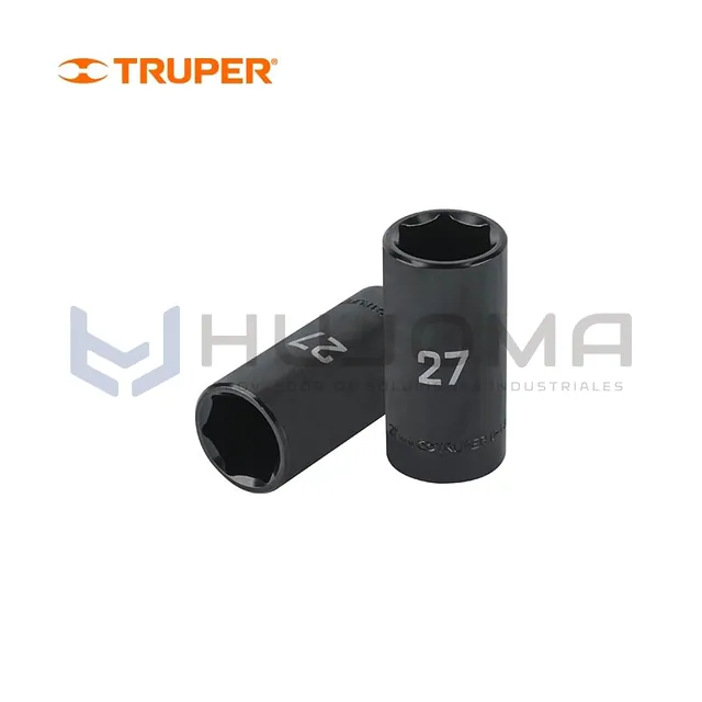 Dado Largo de Impacto 27 mm, encaste 1/2" Truper 100926