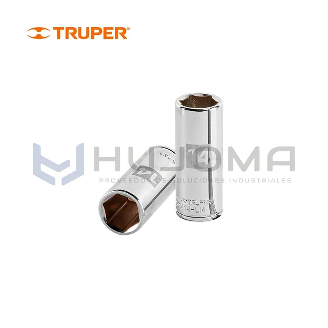 Dado largo hexagonal 14 mm cuadro 1/4" Truper 13208