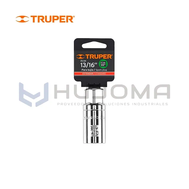 Dado largo para bujía 13/16" cuadro 1/2" Truper D-1226-HPAL