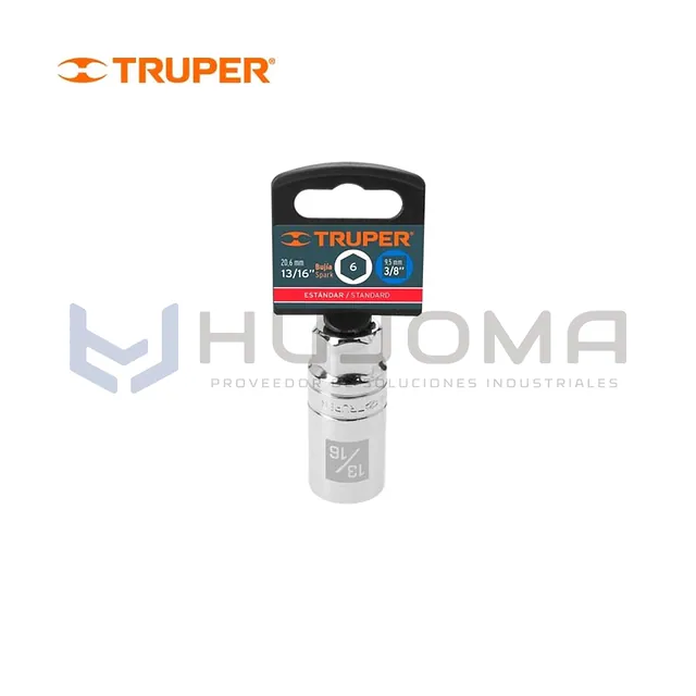 Dado para bujía 13/16" cuadro 3/8" Truper D-3826-B