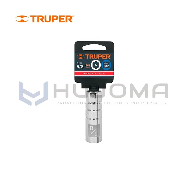 Dado para bujía 5/8" cuadro 3/8" Truper D-3820-B