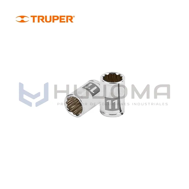 Dado Poligonal 12 Puntas 11 mm Encastre 1/4" Truper D-1411-BM