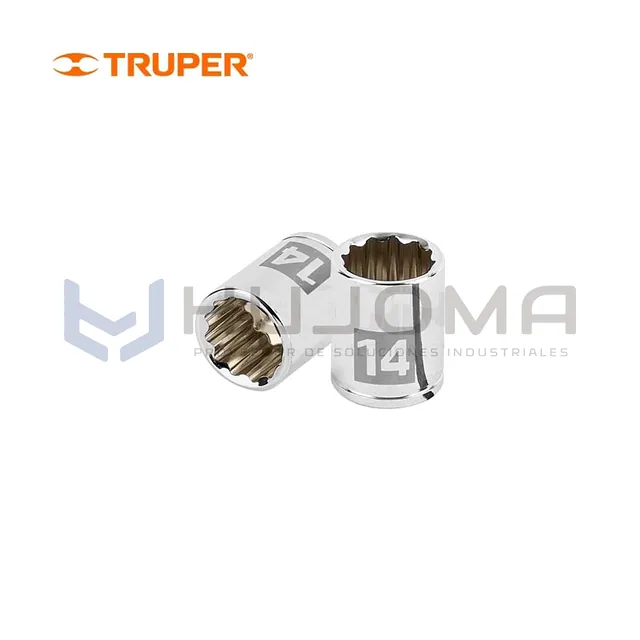Dado Poligonal 12 Puntas 14 mm Encastre 1/4" Truper D-1414-BM