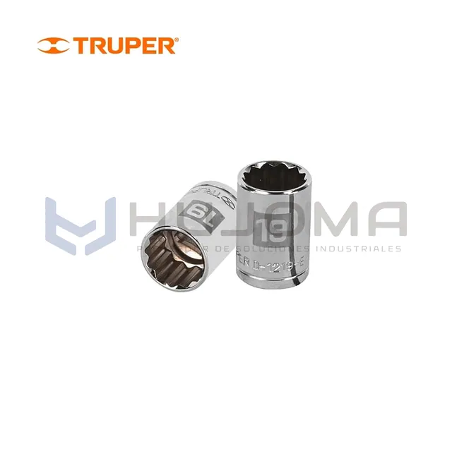 Dado Poligonal 12 Puntas 19 mm Encastre 1/2" Truper D-1219-EM