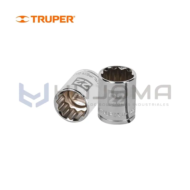 Dado Poligonal 22 mm, encaste de 1/2" Truper 13536