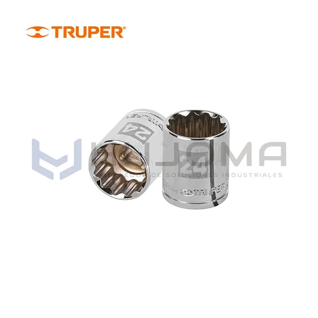 Dado Poligonal 24 mm, encaste de 1/2" Truper 13538