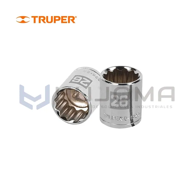 Dado Poligonal 26 mm, encaste de 1/2" Truper 13540