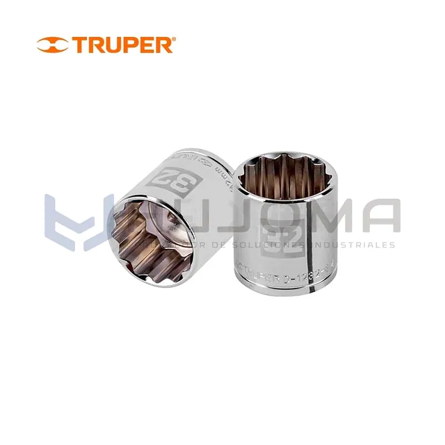 Dado Poligonal 32 mm, encaste de 1/2" Truper 13545