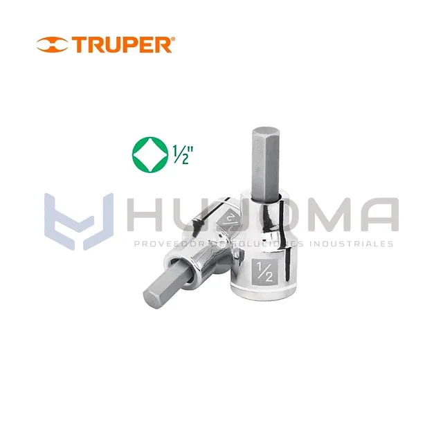 Dado Punta Hexagonal 1/2", cuadro 1/2" Truper 13255