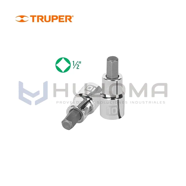 Dado Punta Hexagonal 10 mm, cuadro 1/2" Truper 13283