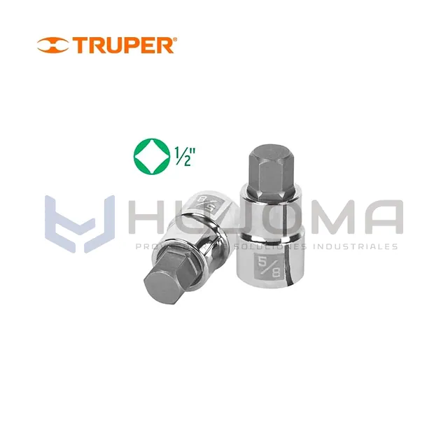 Dado Punta Hexagonal 5/8", cuadro 1/2" Truper 13257